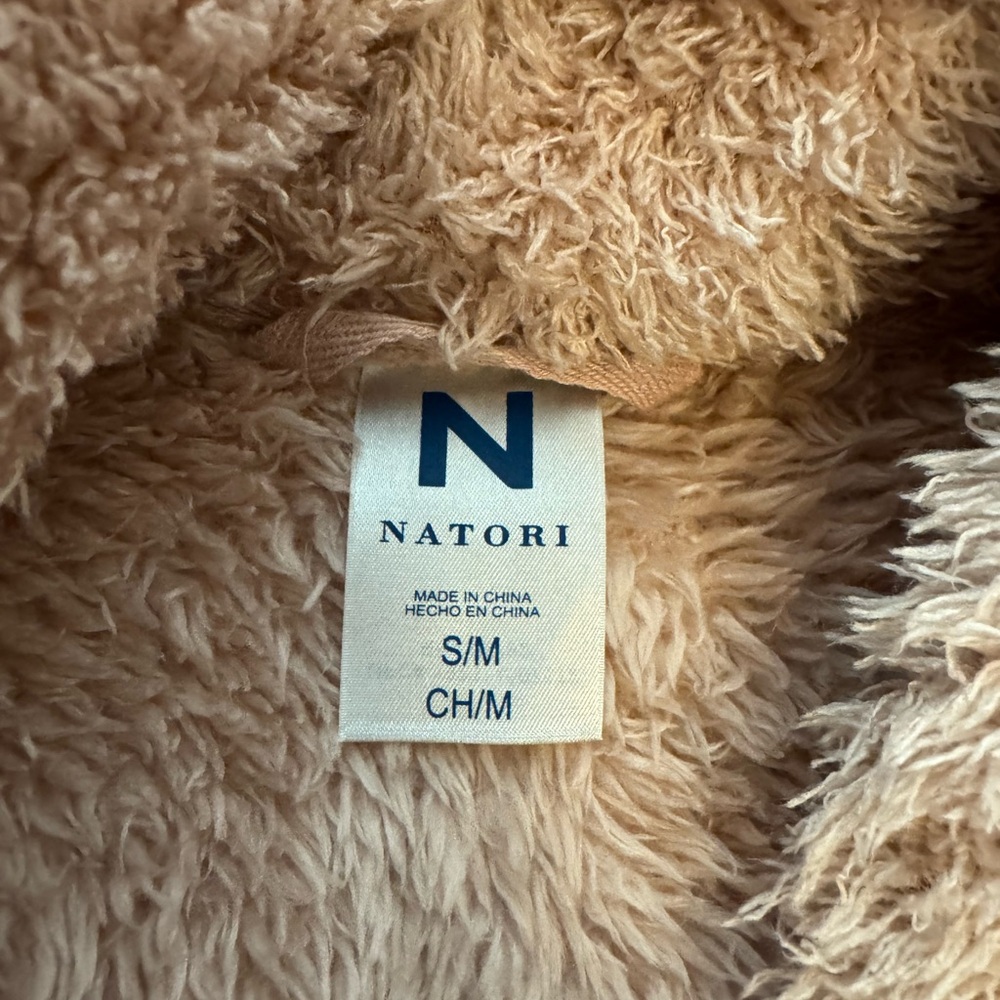 Natori Plush Teddy Robe S/M Blush Pink Spa Cozy Loungewear Belted - Picture 3 of 7
